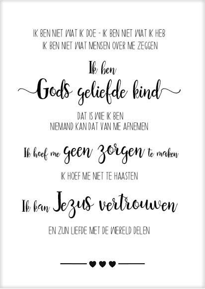 Poster 50x70 Gods geliefde kind - MA33211 -  Posters XL  bij MajesticAlly