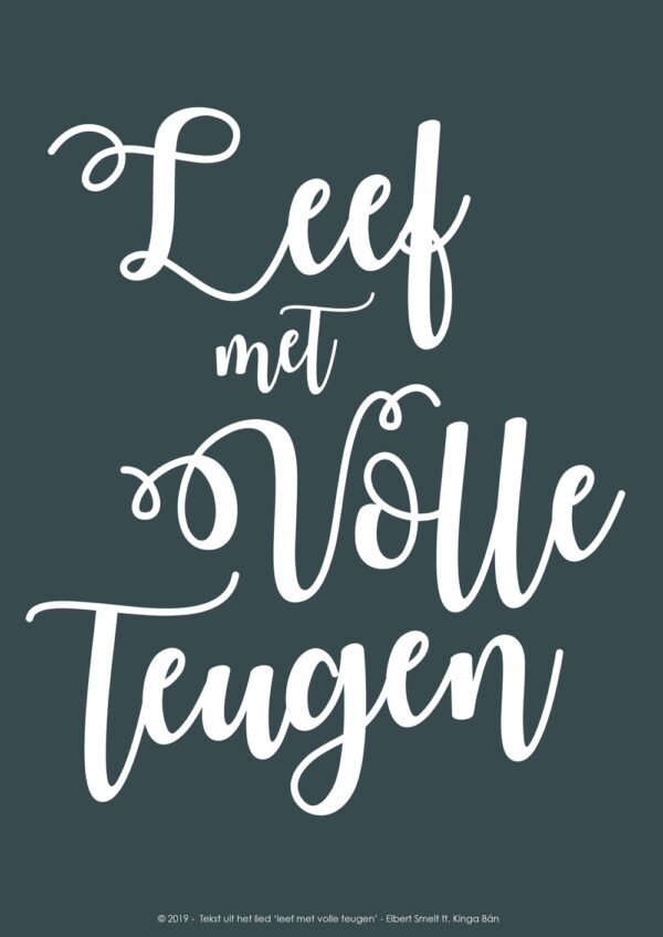 Poster A4 'Leef met volle teugen - Groen' - MA33530 -  Posters A4 bij MajesticAlly