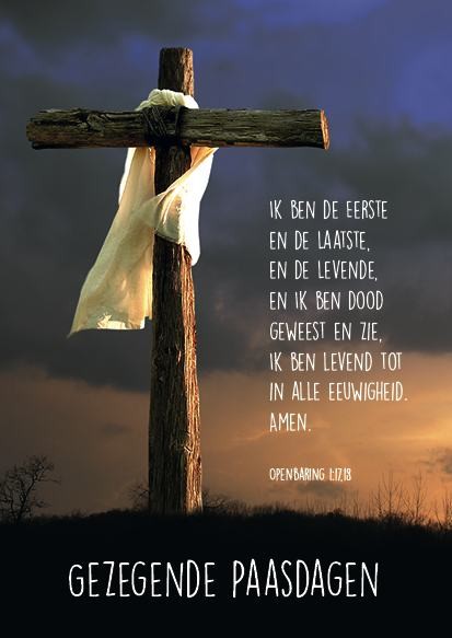 Voordeelkaart 'Gezegende paasdagen - kruis'- Openbaring - MA38029 -  Pasen bij MajesticAlly