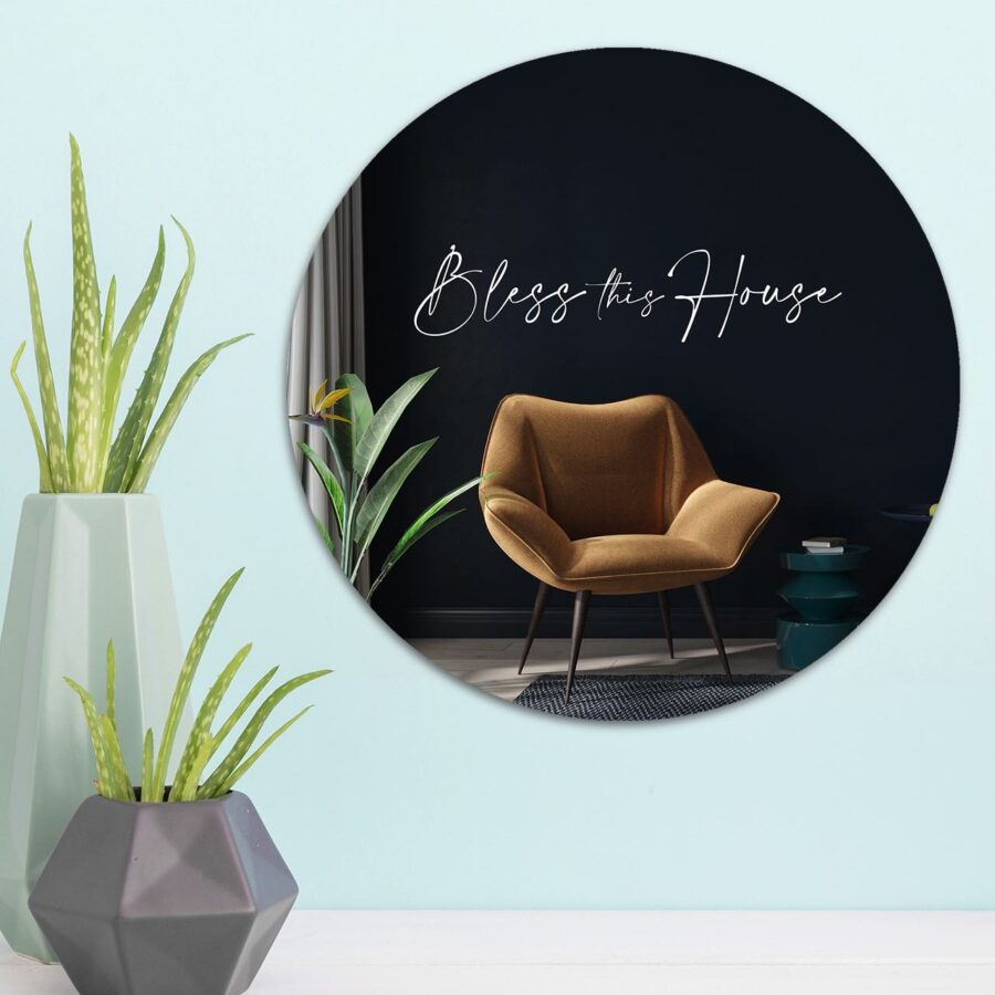 Muurcirkel 'Bless this house' - 30 cm - MA39203 - Wanddeco bij MajesticAlly