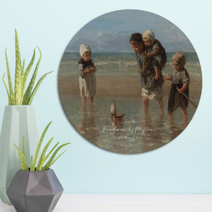 Muurcirkel 'Kinderen der zee' - 30 cm - MA39207 - Wanddeco bij MajesticAlly