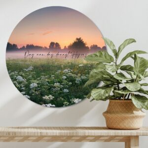 Muurcirkel 'Dag aan dag' - 60 cm - MA39304 -  Wanddeco bij MajesticAlly