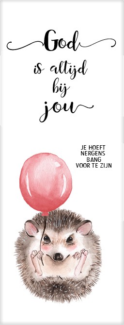 Boekenlegger egeltje God is altijd bij j - MA25202 - Boekenleggers bij MajesticAlly