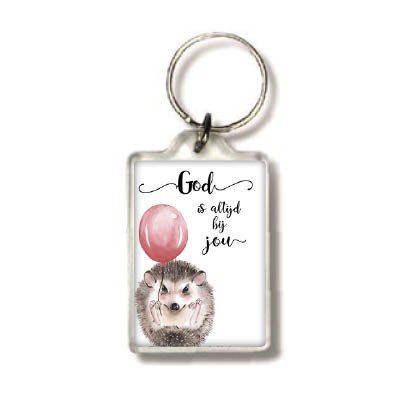 Sleutelhanger egeltje God is altijd bij - MA25502 -  Beautiful Day  bij MajesticAlly