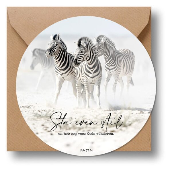 Cirkelcadeau 'Zebra's - Sta even stil' - MA39615 -  Cadeauborden bij MajesticAlly