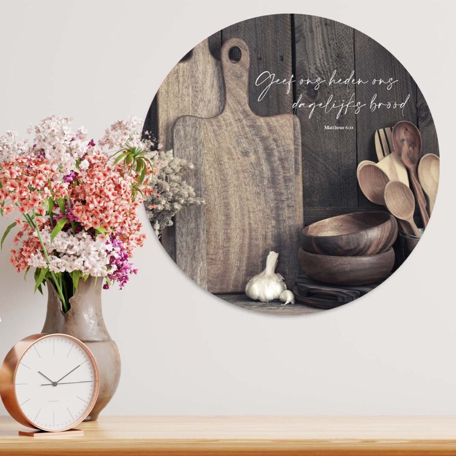 Muurcirkel 'Dagelijks brood' - 30 cm - MA39221 - Wanddeco bij MajesticAlly