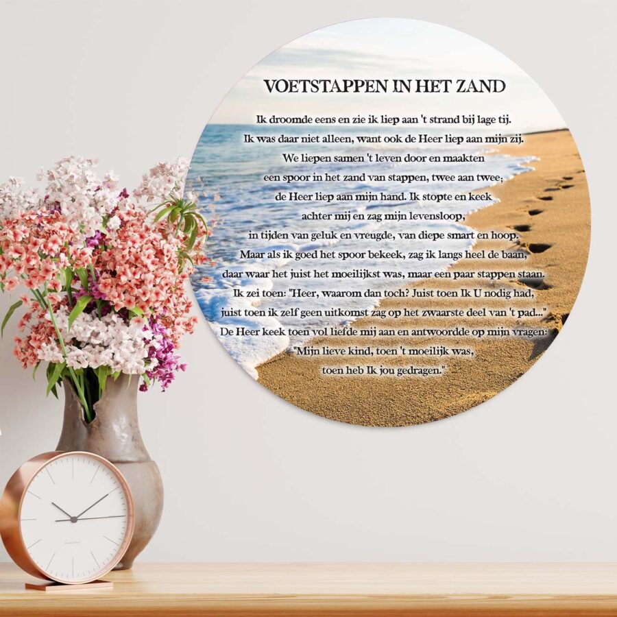 Muurcirkel 'Voetstappen' - 30 cm - MA39224 - Wanddeco bij MajesticAlly