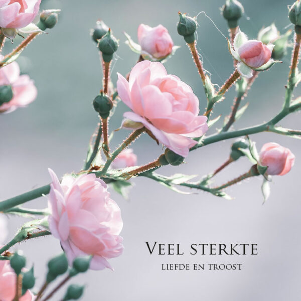 MA34132 - Vierkante wenskaart 'Veel sterkte, liefde en troost'