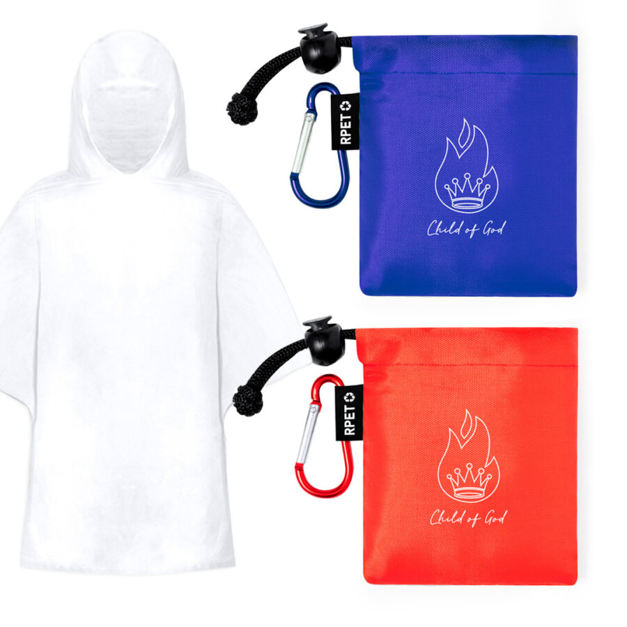 Kinderponcho met karabijnhaak